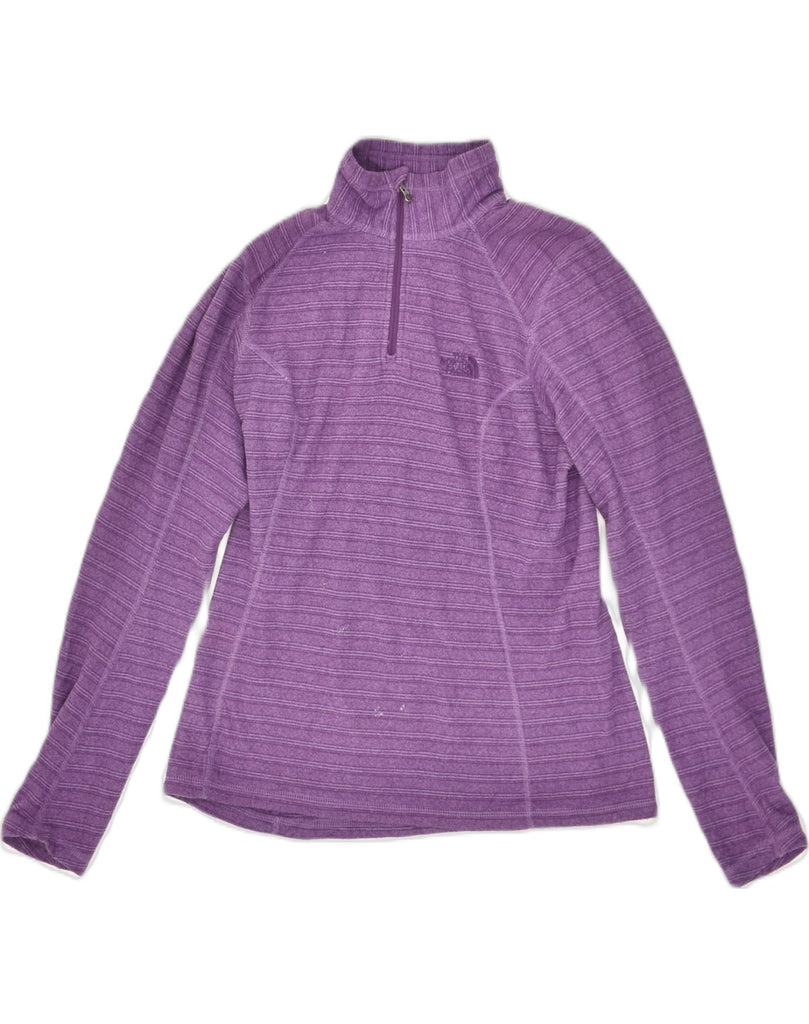 THE NORTH FACE Womens Zip Neck Fleece Jumper UK 10 Small Purple Striped | Vintage The North Face | Thrift | Second-Hand The North Face | Used Clothing | Messina Hembry 