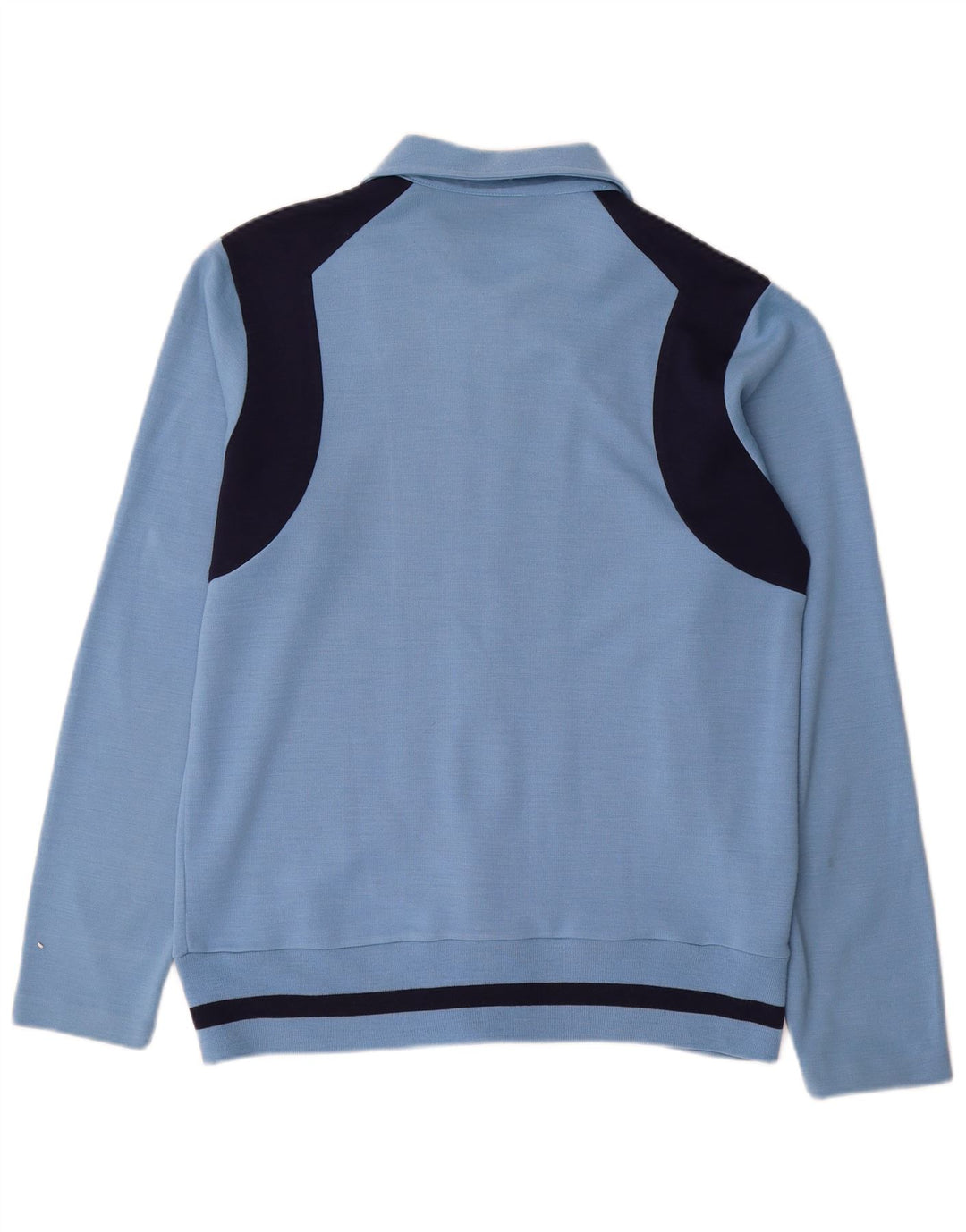Vintage Mens Tracksuit Top Jacket Medium Blue Colourblock