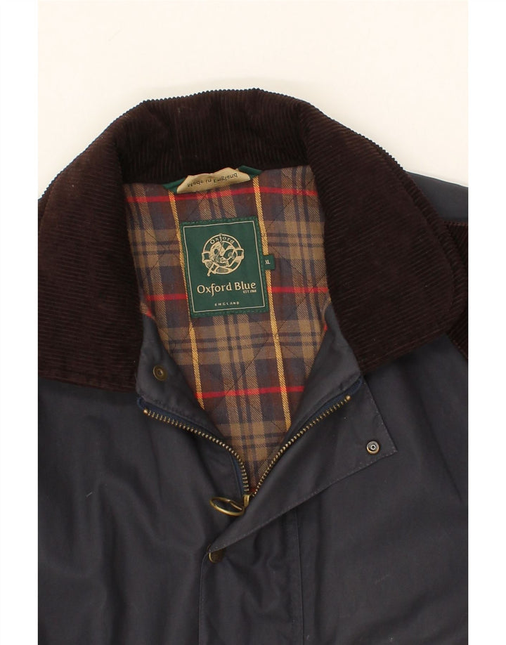 VINTAGE Mens Utility Jacket UK 42 XL Navy Blue Cotton