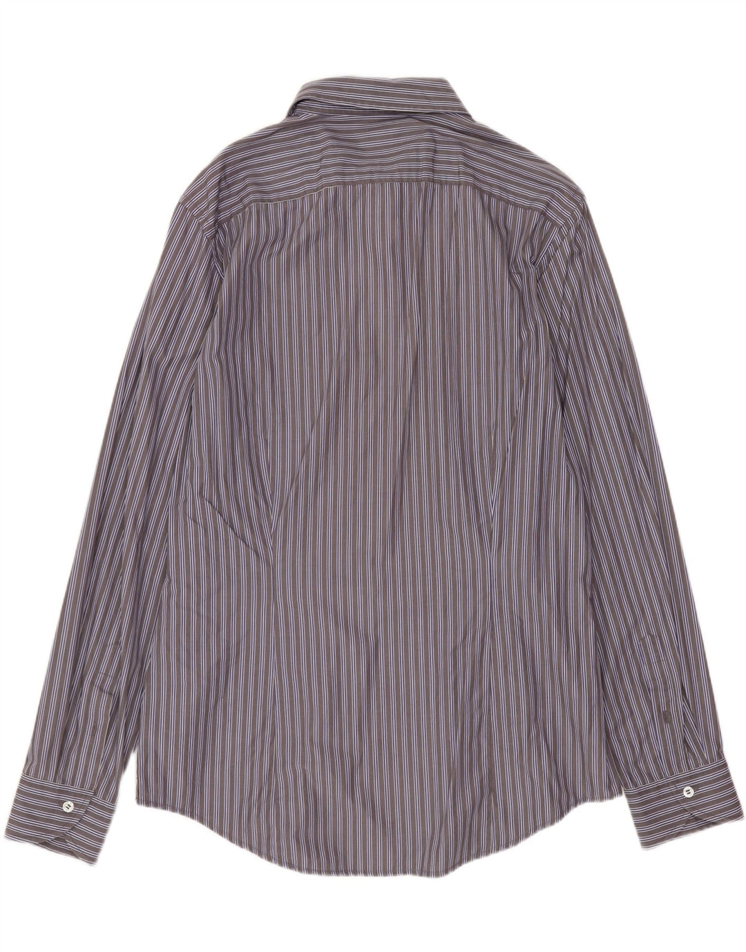 BENETTON Mens Shirt Large Grey Striped