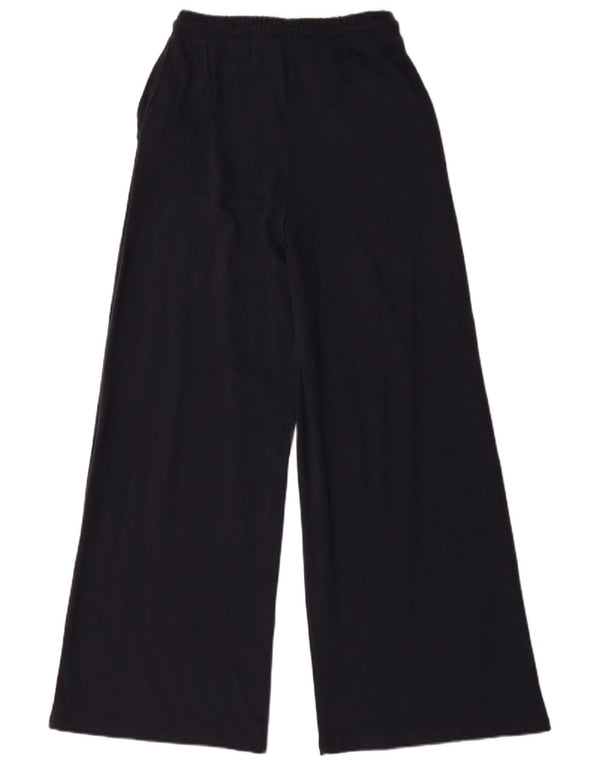 Zara Womens Wide Leg Tracksuit Trousers UK 12 Medium  Navy Blue Cotton