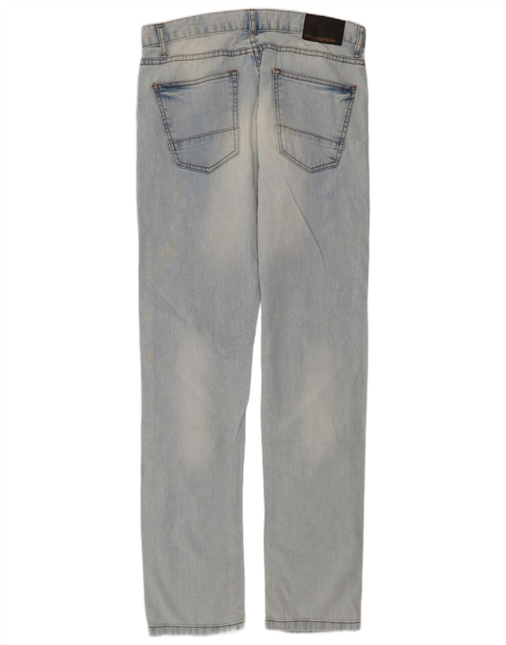 Zara Mens Straight Jeans EU 42 Large W32 L33 Blue Cotton