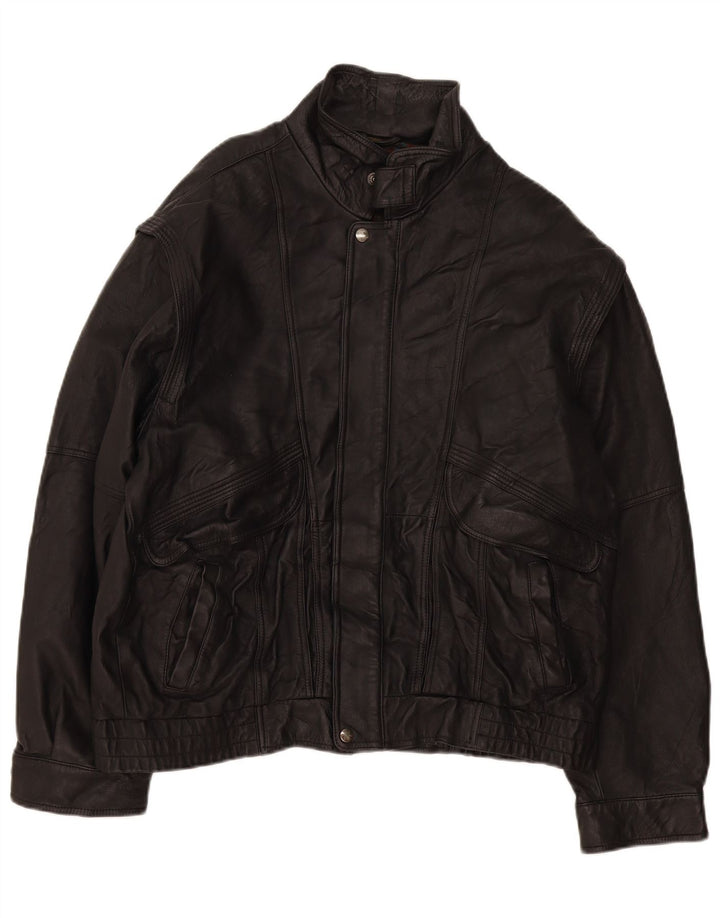 Vintage Mens Leather Jacket UK 40 Large Black