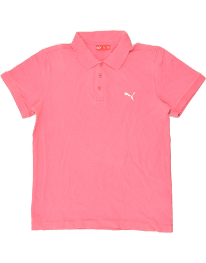 PUMA Mens Polo Shirt Medium Pink Cotton | Vintage Puma | Thrift | Second-Hand Puma | Used Clothing | Messina Hembry 