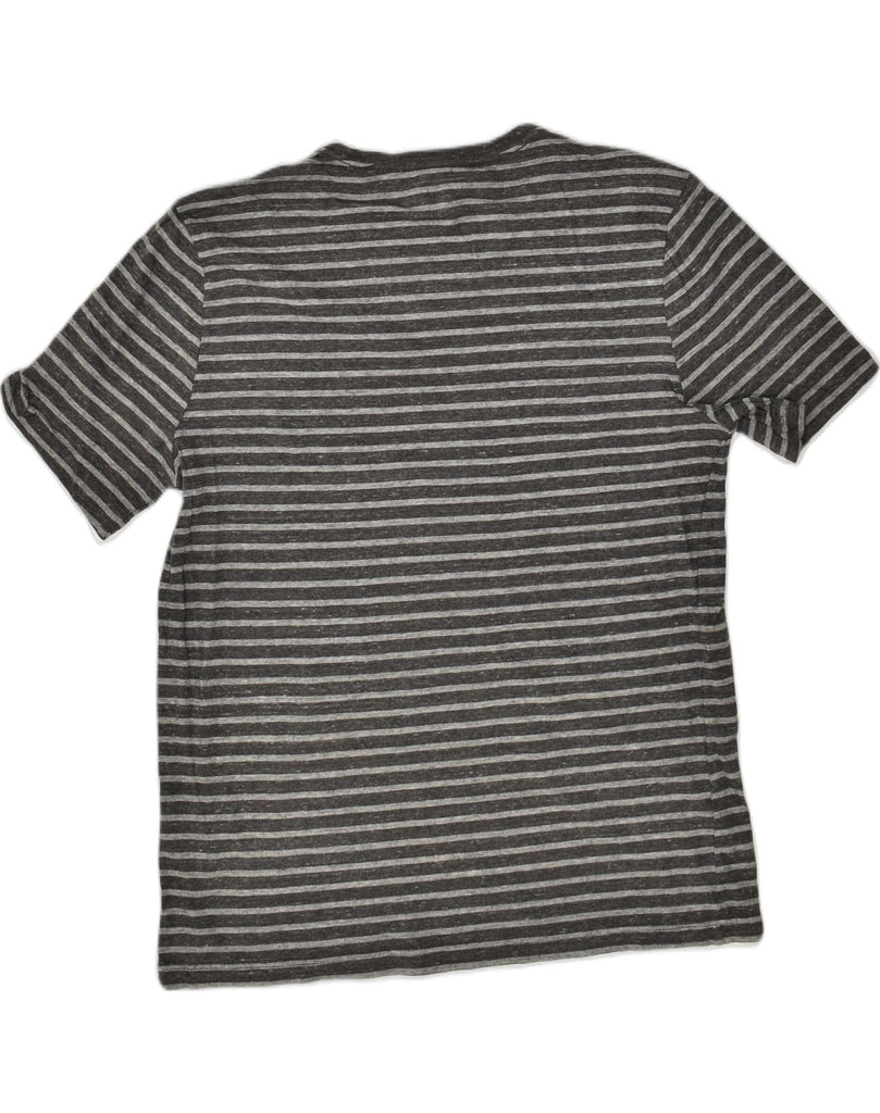 BANANA REPUBLIC Mens T-Shirt Top Large Grey Striped Cotton | Vintage Banana Republic | Thrift | Second-Hand Banana Republic | Used Clothing | Messina Hembry 