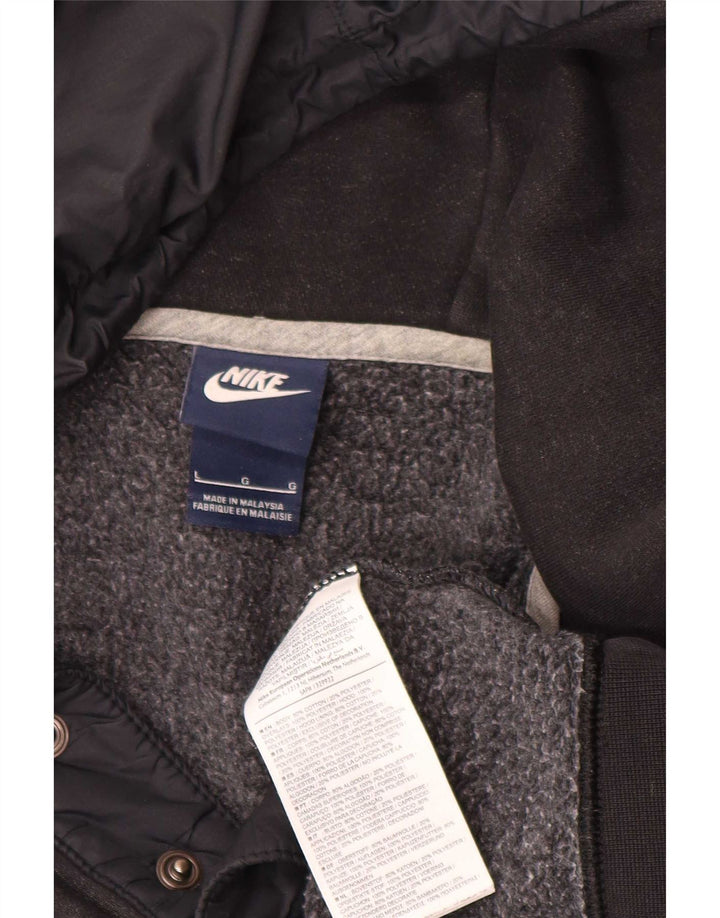 Nike Mens Hoodie Jumper Large Black Cotton