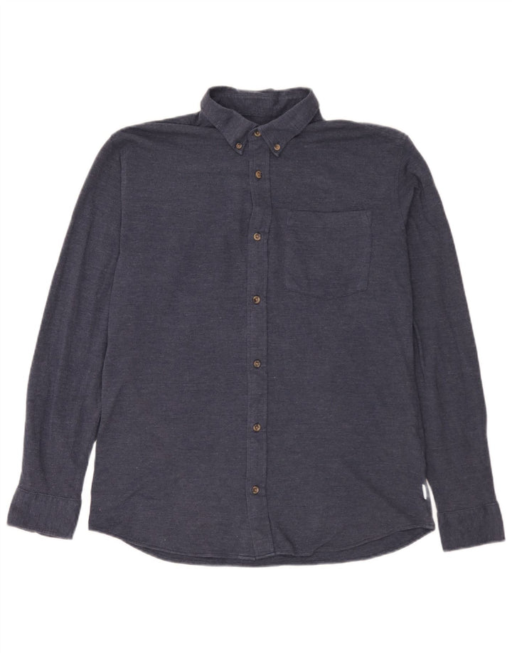 Jack & Jones Mens Shirt Large Navy Blue Cotton