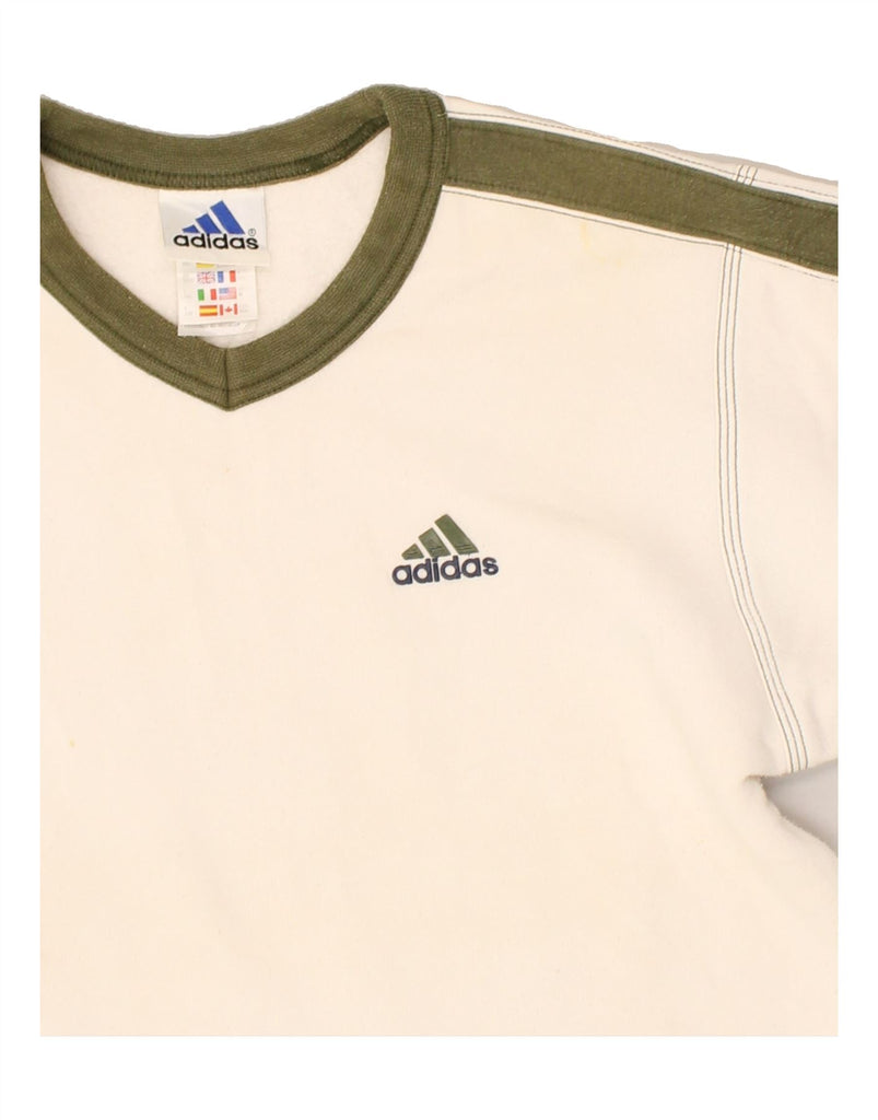 ADIDAS Boys Sweatshirt Jumper 11-12 Years Beige | Vintage Adidas | Thrift | Second-Hand Adidas | Used Clothing | Messina Hembry 