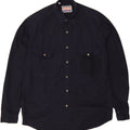 WAMPUM Mens Shirt Small Navy Blue Cotton Vintage Wampum and Second-Hand Wampum from Messina Hembry 