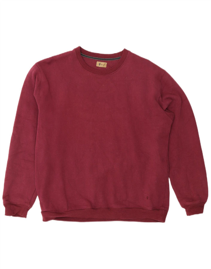 GABICCI Womens Sweatshirt Jumper UK 14 Medium Burgundy Cotton