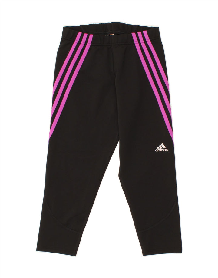 ADIDAS Womens Capri Leggings UK 4/6 XS Black Polyester Vintage Adidas and Second-Hand Adidas from Messina Hembry 
