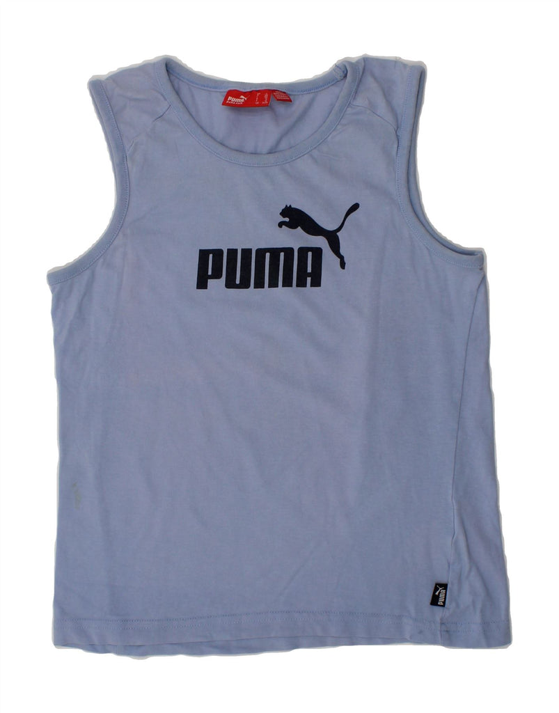 PUMA Girls Graphic Vest Top 11-12 Years Large Blue Vintage Puma and Second-Hand Puma from Messina Hembry 
