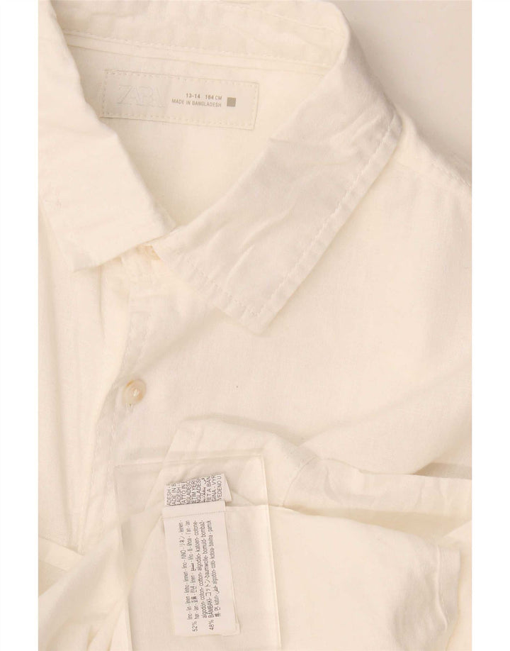 Zara Boys Shirt 13-14 Years White Linen