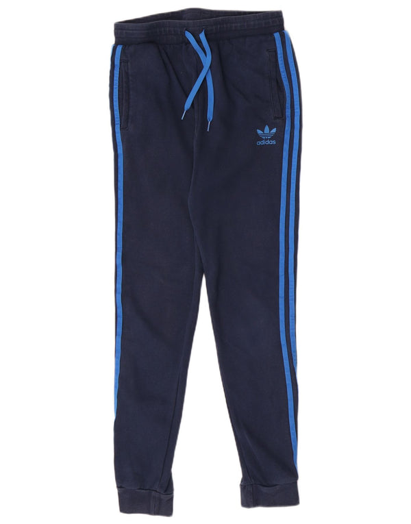 Adidas Boys Tracksuit Trousers Joggers 13-14 Years Navy Blue Cotton