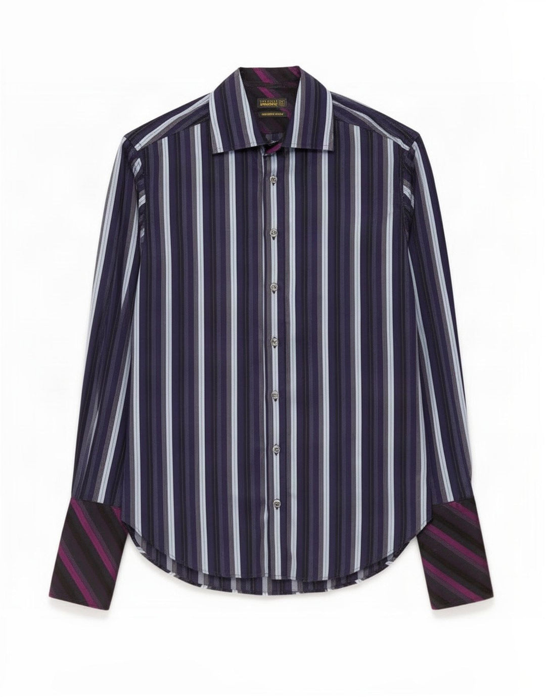 Ted Baker Mens Formal Shirt Size 38 15 Medium Navy Blue Striped Cotton