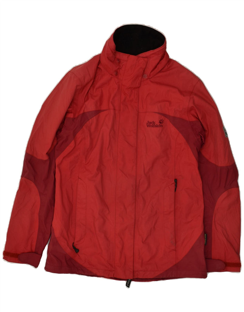 JACK WOLFSKIN Womens Windbreaker Jacket UK 10 Small Red Colourblock | Vintage Jack Wolfskin | Thrift | Second-Hand Jack Wolfskin | Used Clothing | Messina Hembry 