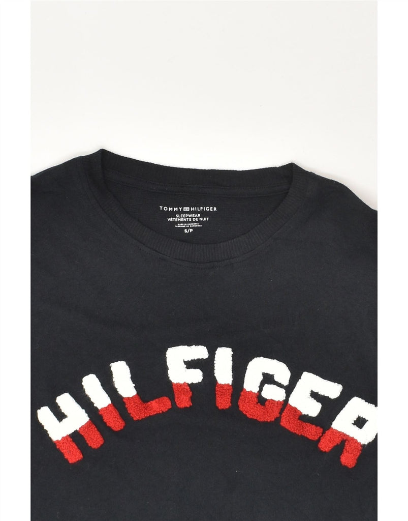 TOMMY HILFIGER Womens Graphic Sweatshirt Jumper UK 10 Small Black Cotton | Vintage Tommy Hilfiger | Thrift | Second-Hand Tommy Hilfiger | Used Clothing | Messina Hembry 