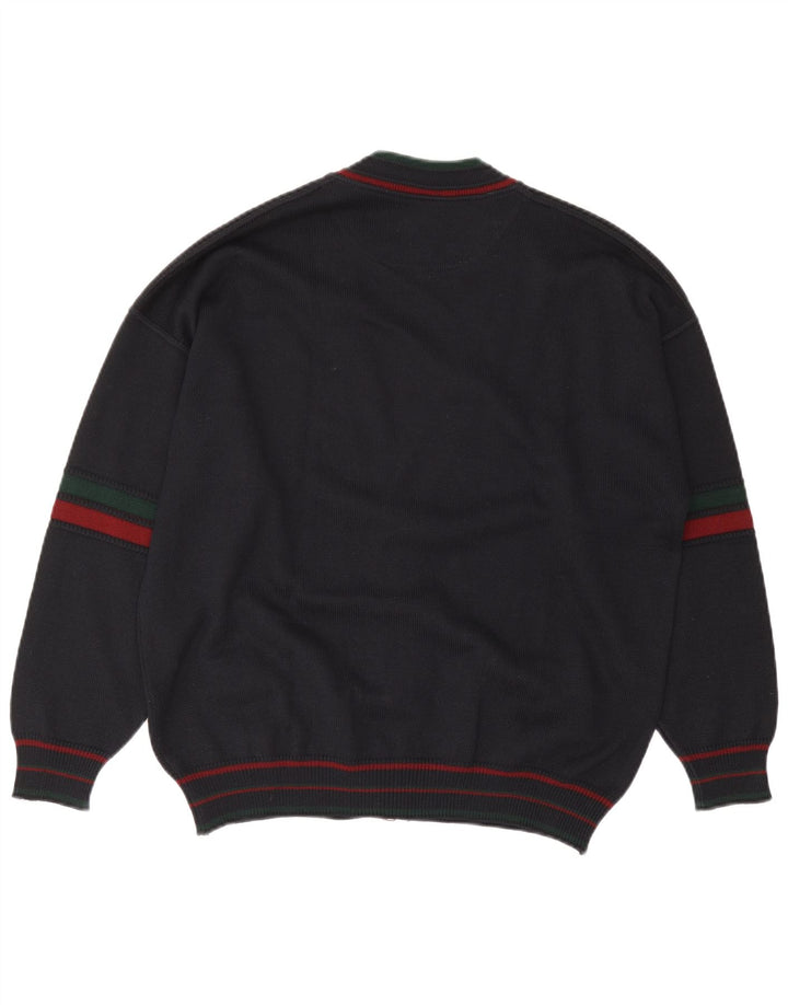 White Sails Mens Cardigan Sweater Large Navy Blue