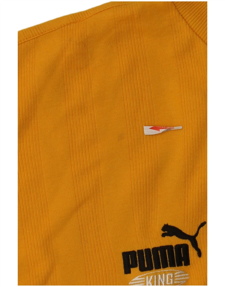 Puma Mens Top Long Sleeve XL Yellow Striped Cotton