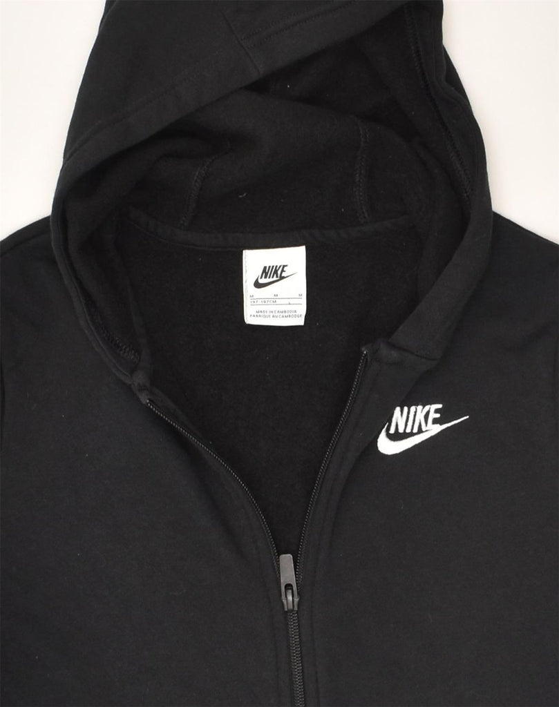 NIKE Boys Zip Hoodie Sweater 11-12 Years Medium Black Cotton | Vintage Nike | Thrift | Second-Hand Nike | Used Clothing | Messina Hembry 