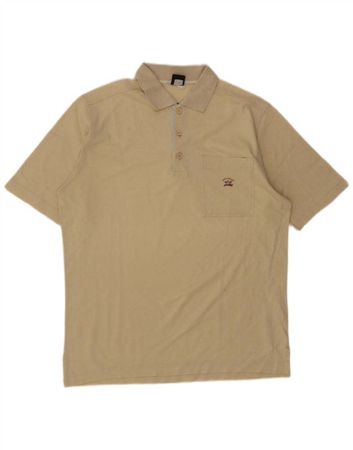 Paul & Shark Mens Polo Shirt Large Beige Cotton