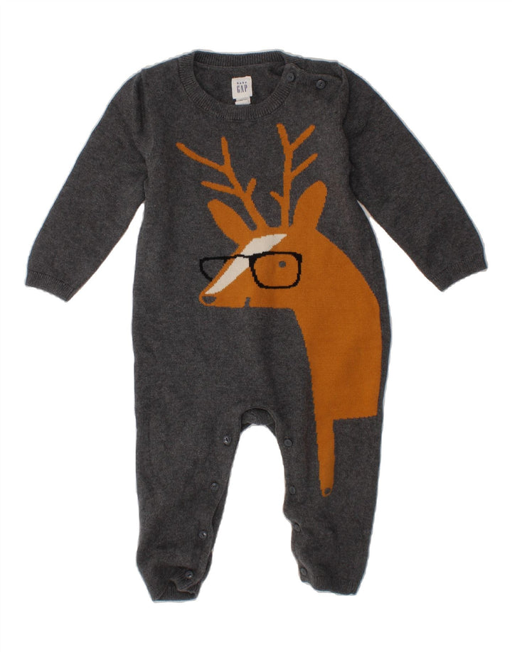 GAP Baby Boys Graphic Long Sleeve Jumpsuit 12-18 Months  Grey Vintage Gap and Second-Hand Gap from Messina Hembry 