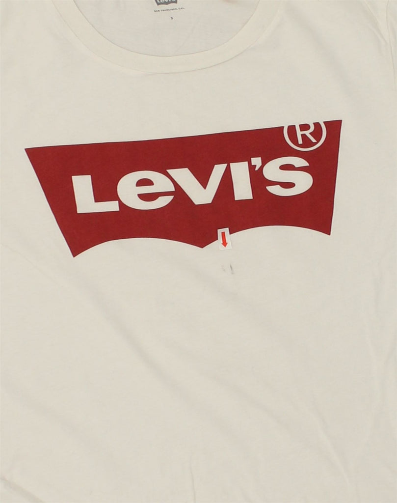 LEVI'S Mens Slim Fit Graphic T-Shirt Top Small Beige Cotton | Vintage Levi's | Thrift | Second-Hand Levi's | Used Clothing | Messina Hembry 