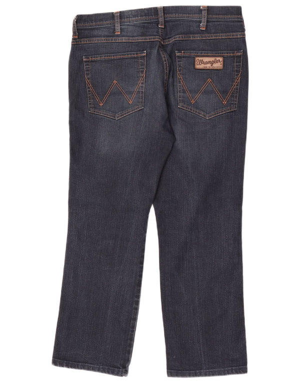 Wrangler Mens Arizona Stretch Straight Jeans W34 L26 Navy Blue Cotton
