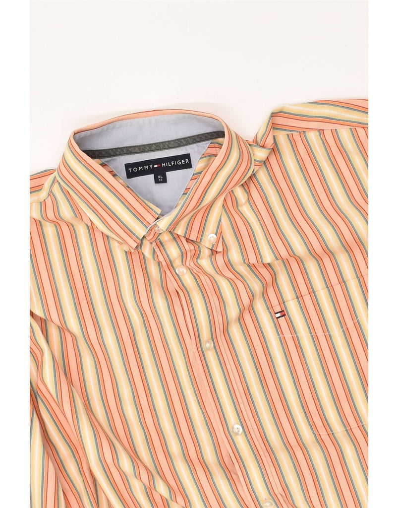 TOMMY HILFIGER Mens Shirt XL Yellow Striped Cotton | Vintage Tommy Hilfiger | Thrift | Second-Hand Tommy Hilfiger | Used Clothing | Messina Hembry 