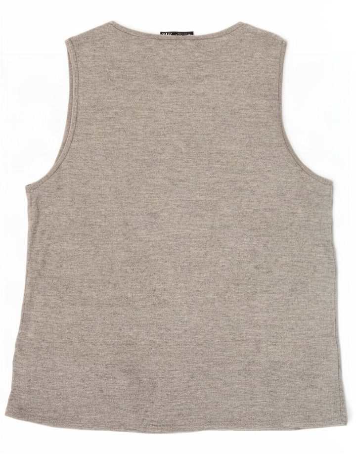 Zara Womens Vest Top UK 18 XL Grey Viscose