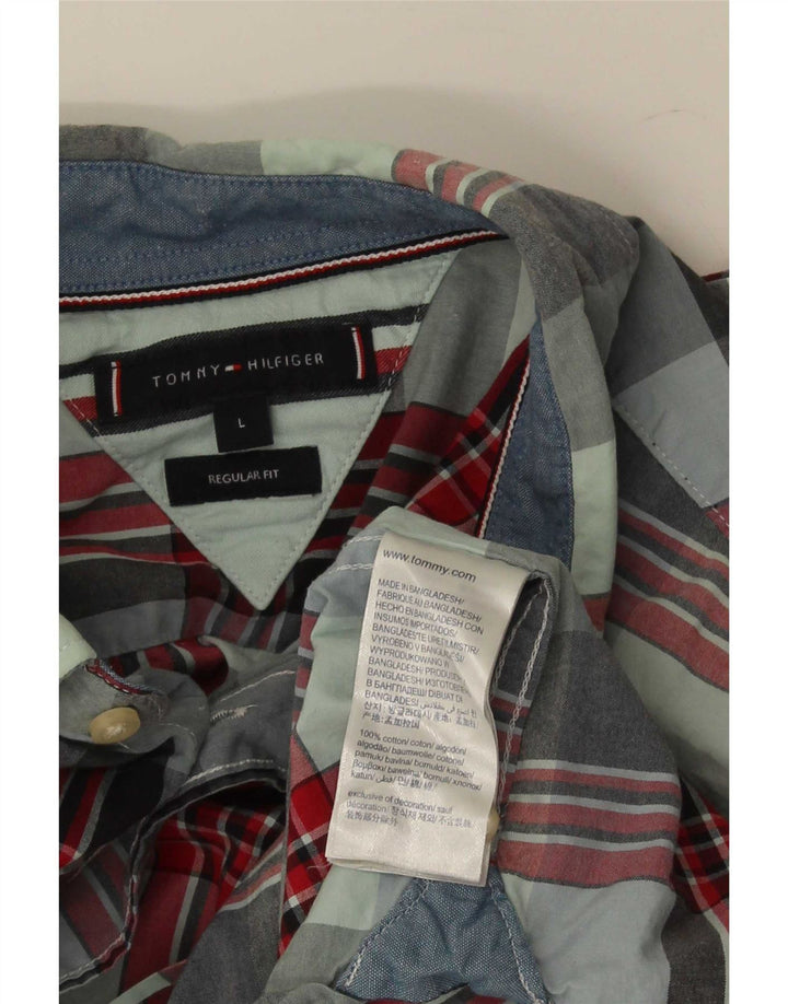 Tommy Hilfiger Mens Regular Fit Shirt Large Multicoloured Check Cotton