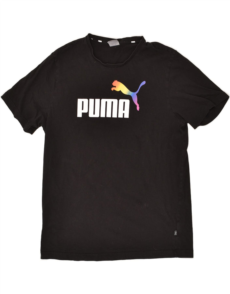 PUMA Mens Graphic T-Shirt Top Large Black Cotton | Vintage Puma | Thrift | Second-Hand Puma | Used Clothing | Messina Hembry 