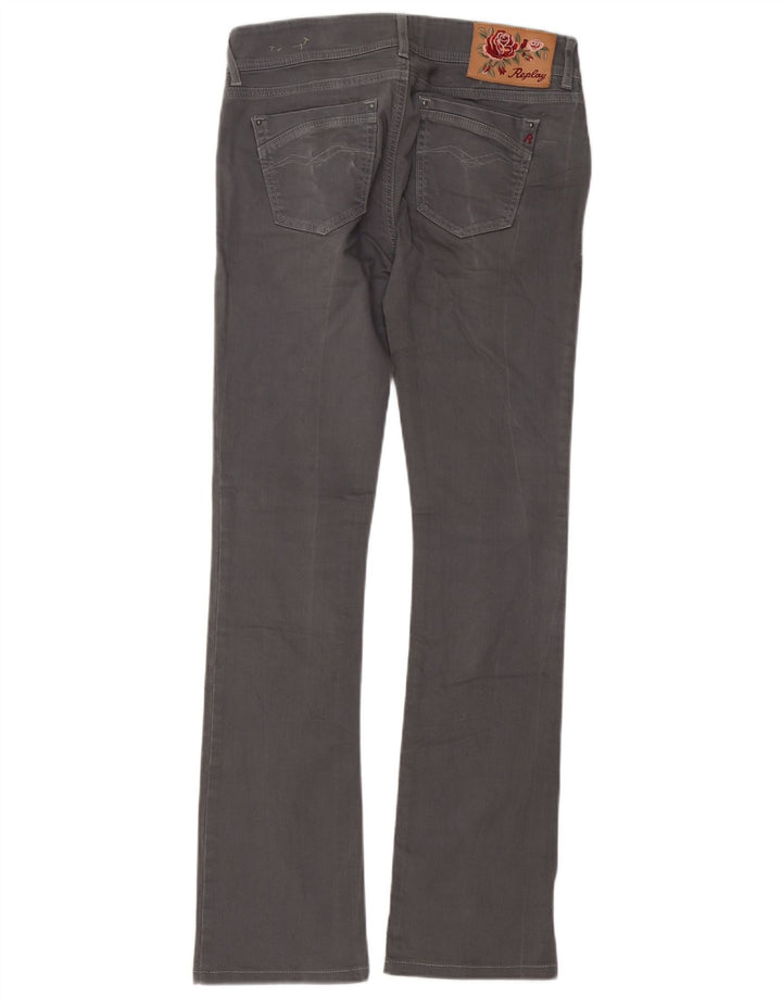 REPLAY Womens Rearmy Bootcut Jeans W28 L32 Grey Cotton