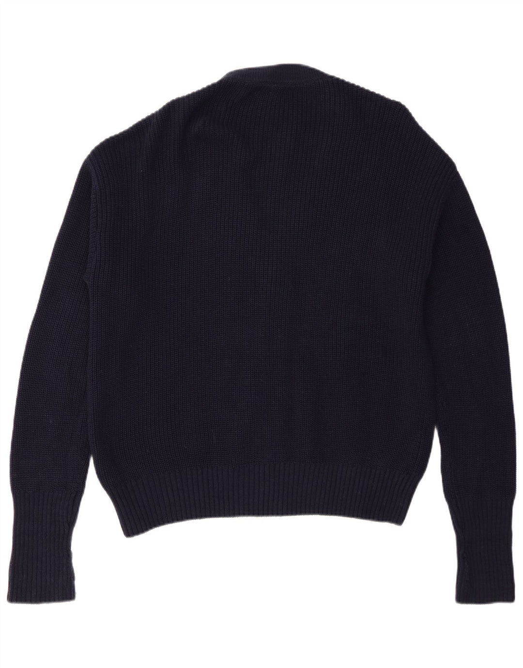 Zara Mens Cardigan Sweater Large Navy Blue Colourblock Cotton