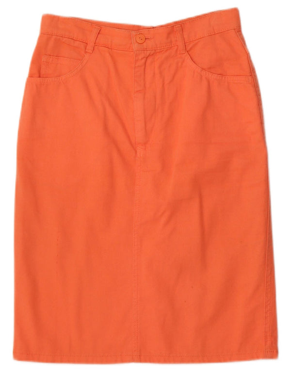 Stefanel Womens High Waist Pencil Skirt IT 42 Medium W26  Orange Cotton