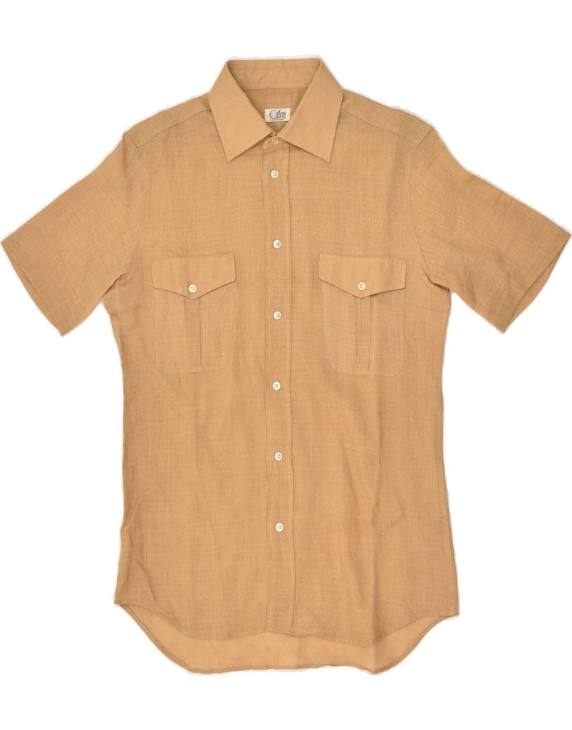 CASSERA Mens Short Sleeve Shirt Size 38 Medium Brown Polyester | Vintage Cassera | Thrift | Second-Hand Cassera | Used Clothing | Messina Hembry 