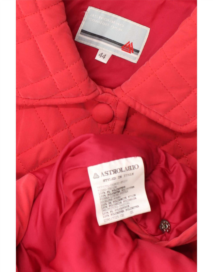 Astrolabio Womens Quilted Jacket IT 44 Medium Pink Polyester