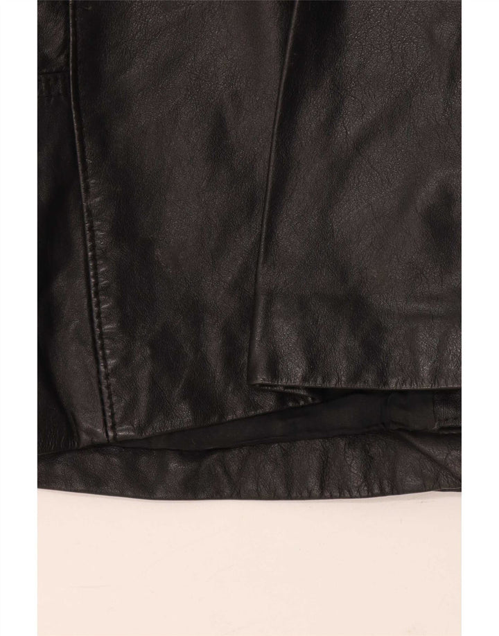 Vintage Womens Leather Jacket UK 10 Small Black
