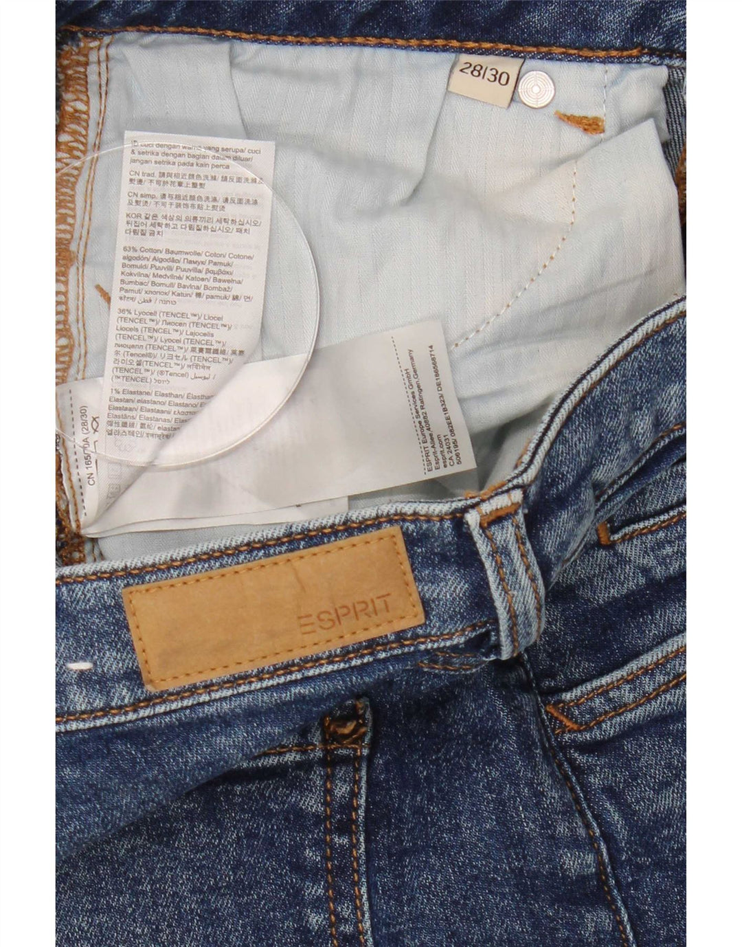 Esprit Womens Straight Jeans W28 L30 Blue Cotton