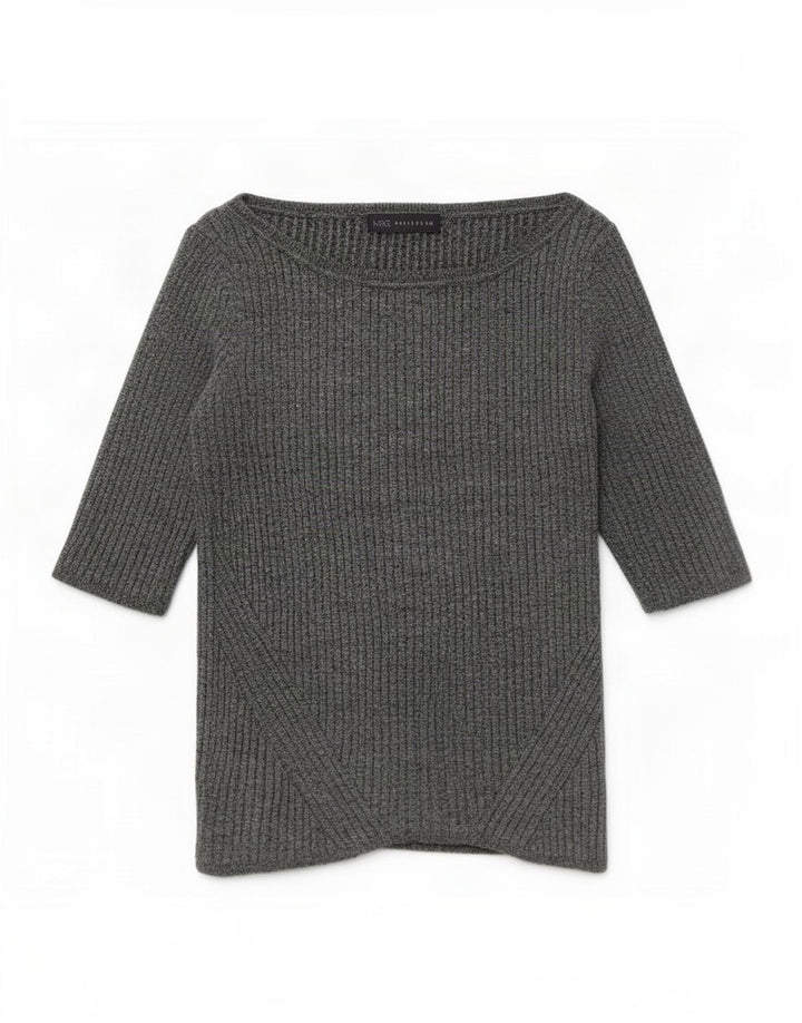 Marks & Spencer Womens Blouse Top UK 12 Medium Black Flecked Viscose