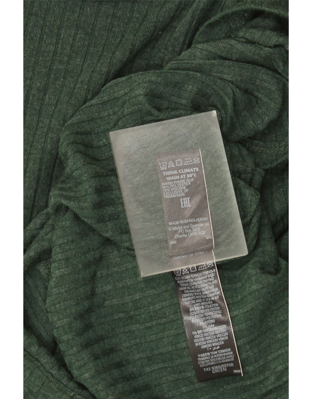 Marks & Spencer Womens Long Sleeve Jumper Dress UK 8 Small Green Polyester