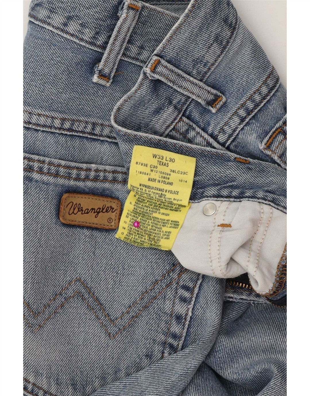 Wrangler Mens Straight Jeans W33 L30 Blue Cotton