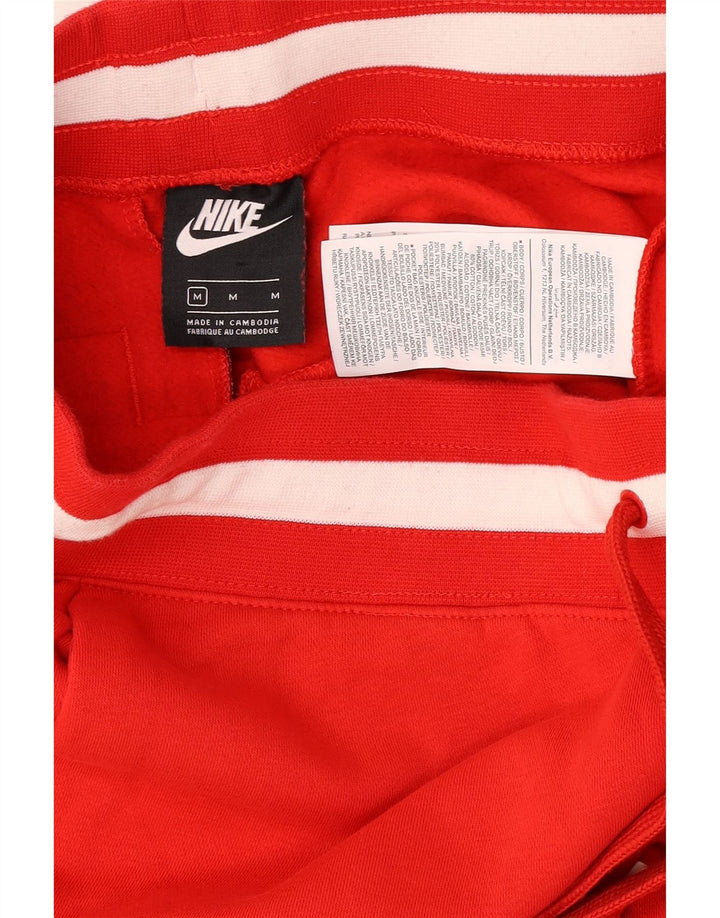 Nike Mens Graphic Tracksuit Trousers Joggers Medium Red Colourblock Cotton