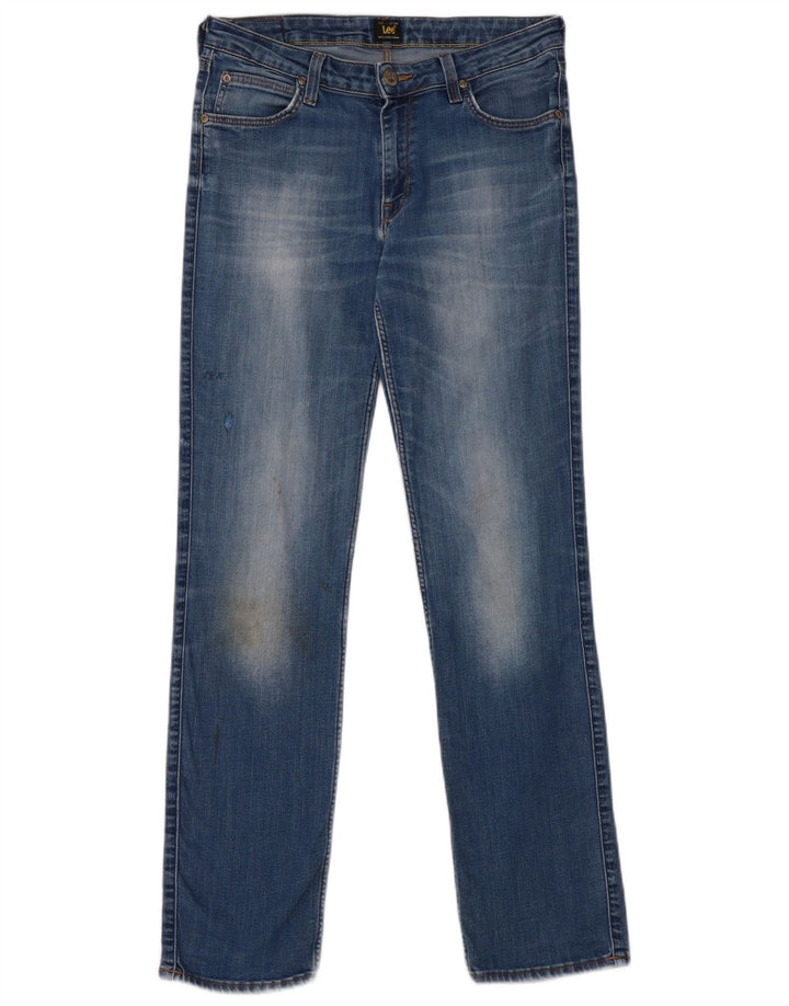 Lee Womens Marion Straight Jeans W30 L31 Blue Cotton