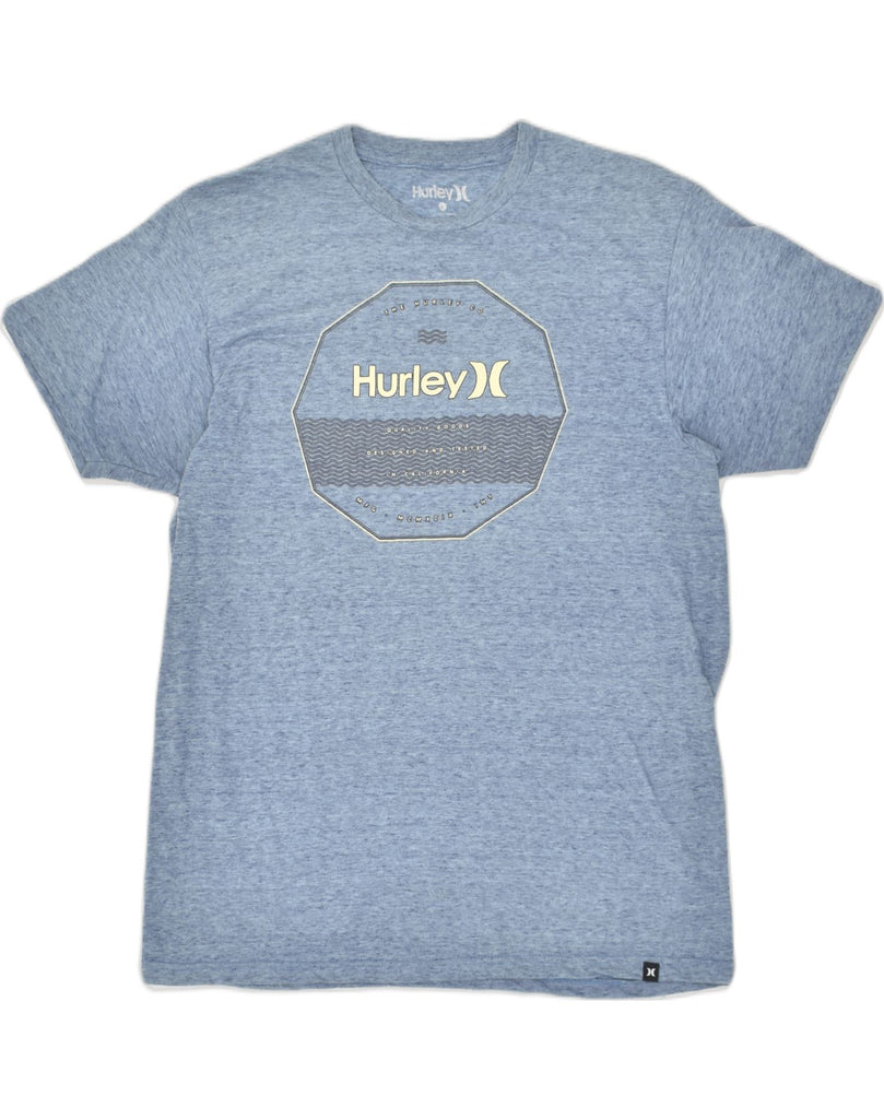 HURLEY Mens Graphic T-Shirt Top Large Blue Flecked Cotton | Vintage Hurley | Thrift | Second-Hand Hurley | Used Clothing | Messina Hembry 