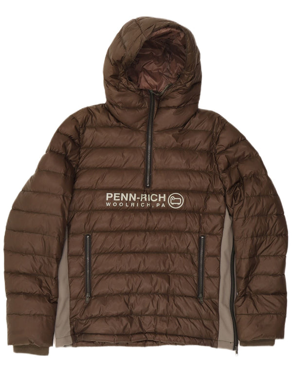 Woolrich Mens Penn-Rich Graphic Padded Jacket UK 38 Medium Khaki