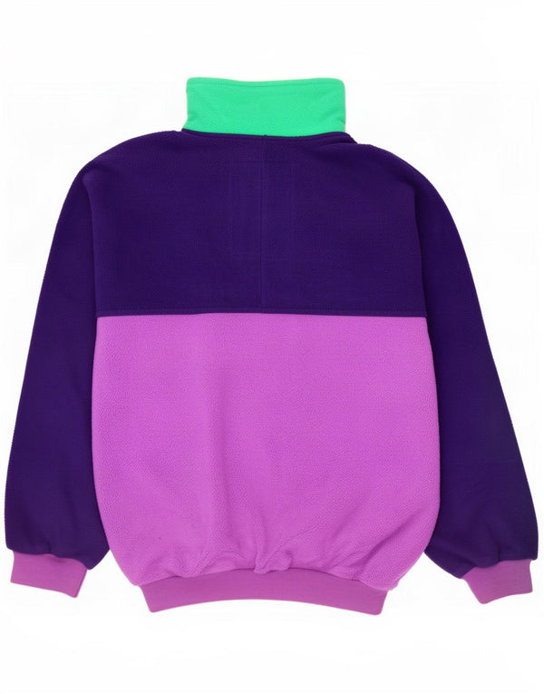 Bailo Mens Zip Neck Fleece Jumper IT 52 Large Purple Colourblock