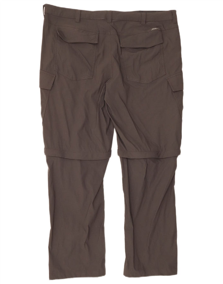 EDDIE BAUER Mens Straight Cargo Trousers W40 L30 Grey Nylon