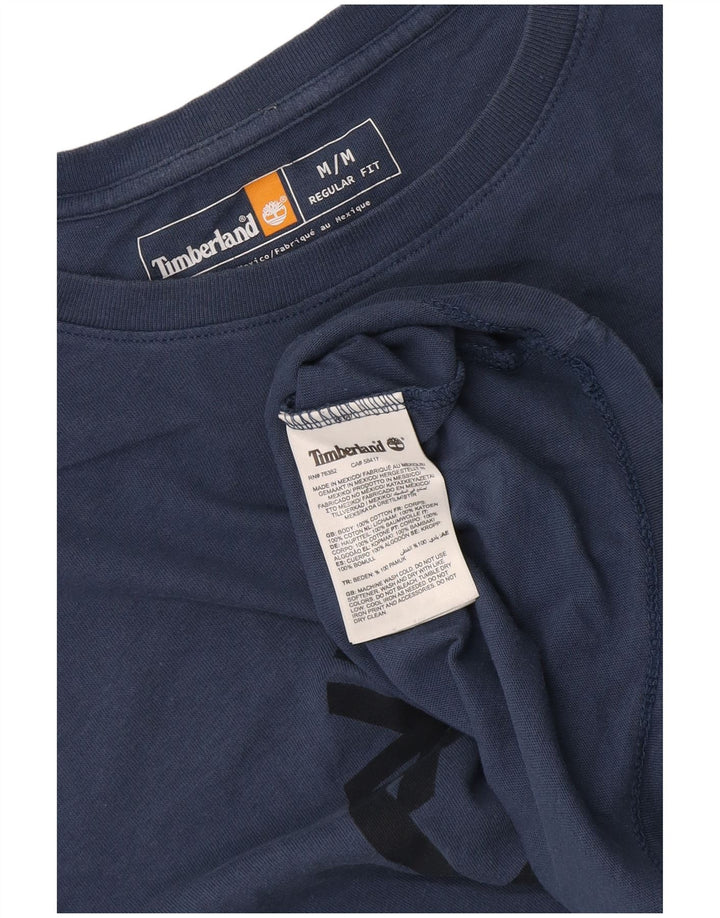 Timberland Mens Regular Fit Graphic T-Shirt Top Medium Navy Blue Cotton