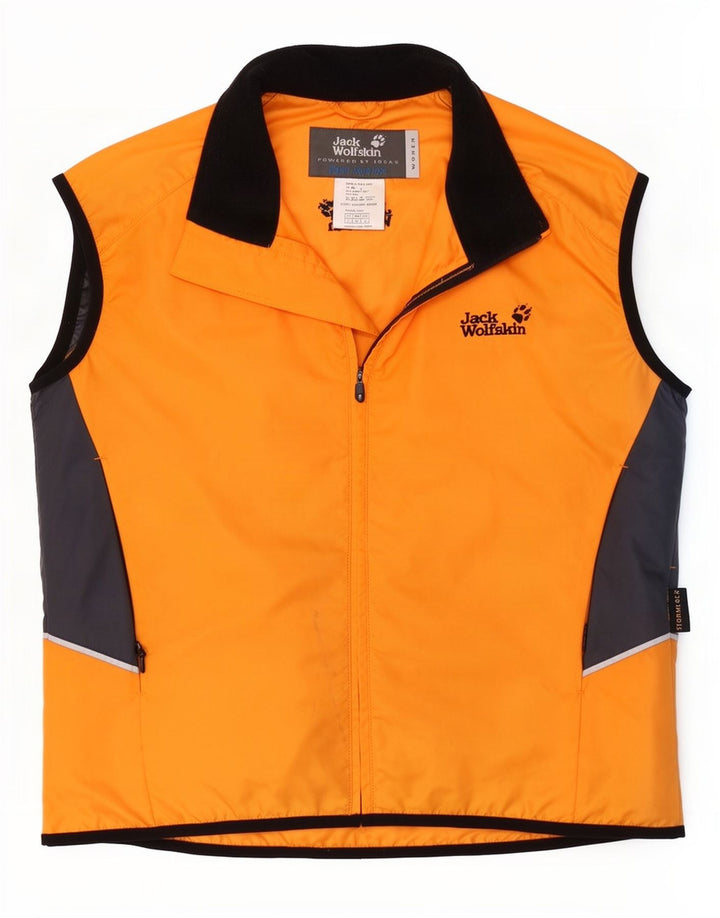 Jack Wolfskin Mens Gilet UK 40 Large Orange Colourblock Polyester